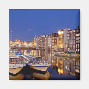 Imán Ciudad de Amsterdam por la noche