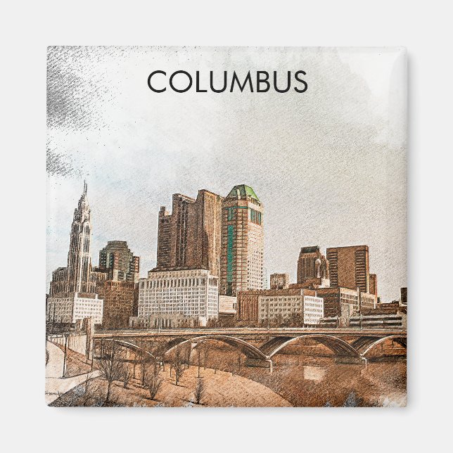 Imán Ciudad de Columbus Ohio (Frente)