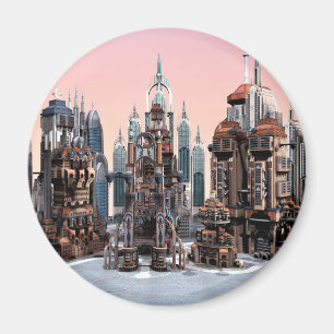 Imán Ciudad de fantasía futurista Arte de horizonte urb