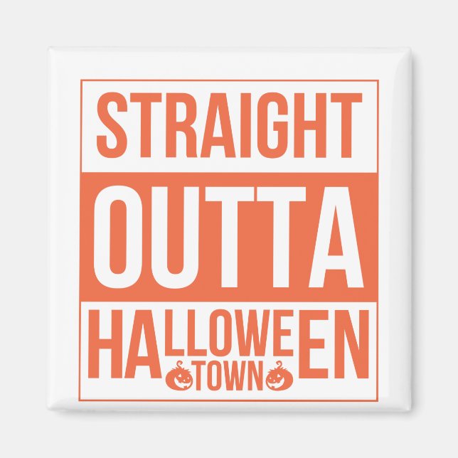 Imán Ciudad de Halloween en las afueras directas (Frente)