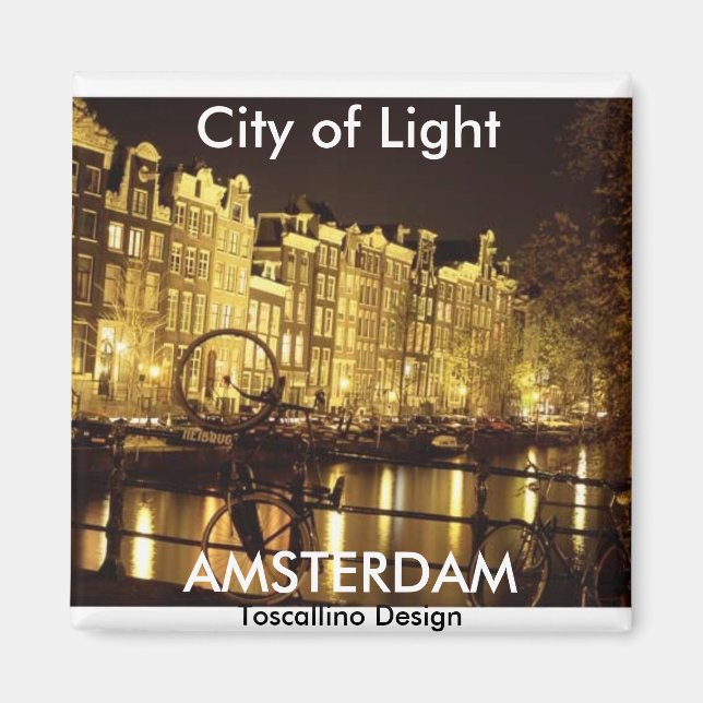 Imán ciudad de la luz (Amsterdam) - Personalizada (Frente)