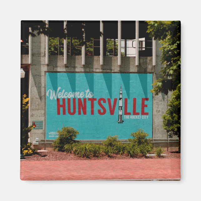 Imán Ciudad de los Cohetes Huntsville Alabama (Frente)