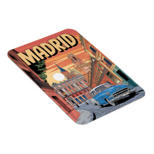Imán ciudad de Madrid España, recuerdos de viaje vintag