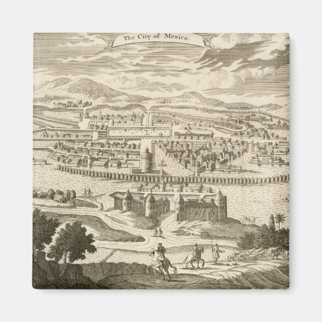 Imán Ciudad de México, 1723 (grabado) (Frente)