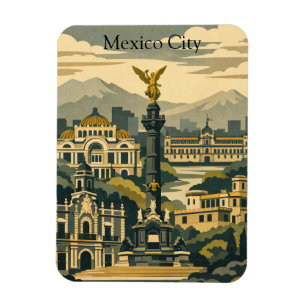Imán Ciudad de México CDMX Vintage Viajes Minimalista