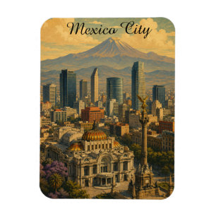 Imán Ciudad de México Vintage CDMX Viaje Retro