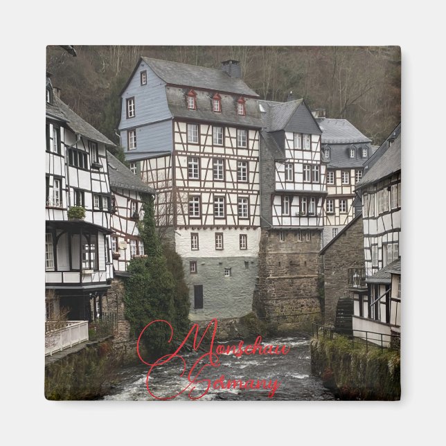Imán Ciudad de Monschau en Alemania en invierno (Frente)