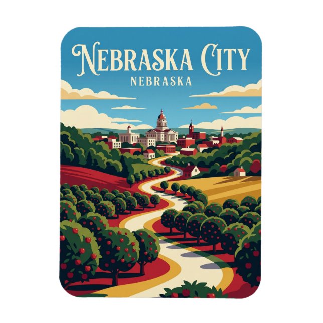 Imán Ciudad de Nebraska EE. UU. (Vertical)