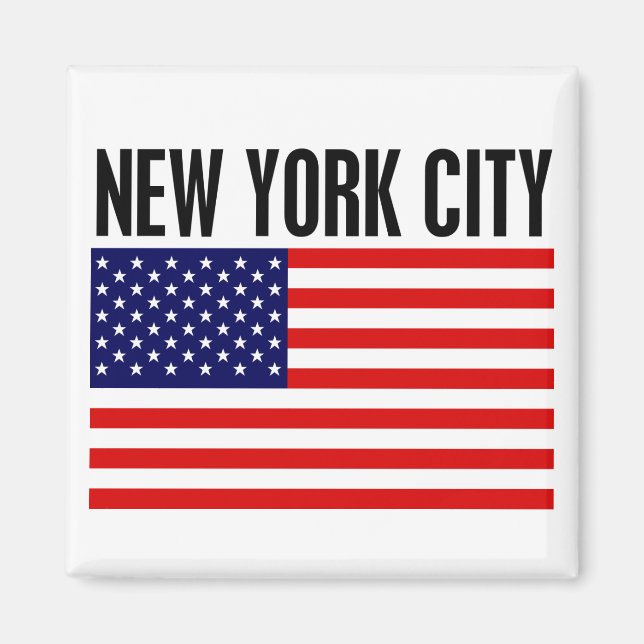 Imán Ciudad de Nueva York, estrellas y rayas (Frente)