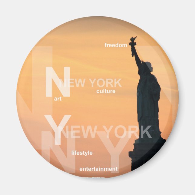Imán ciudad de nueva york y estatua de libertad de esta (Frente)