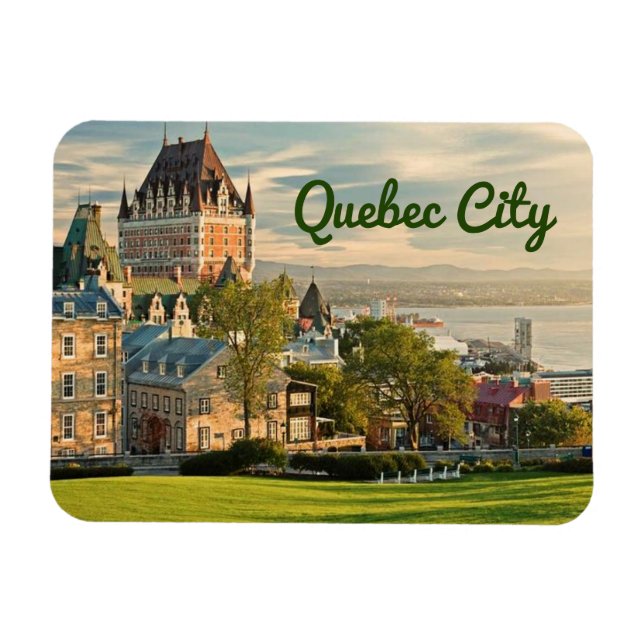 Imán Ciudad de Quebec Canadá estilizado (Horizontal)