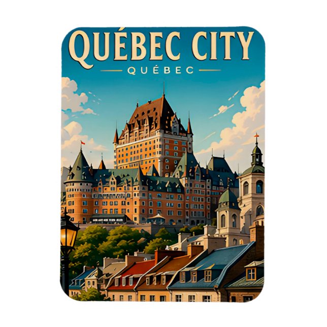 Imán 🏰 Ciudad de Quebec Chateau Frontenac (Vertical)