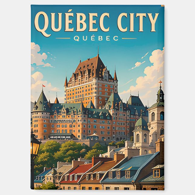Imán 🏰 Ciudad de Quebec Chateau Frontenac (Anverso)