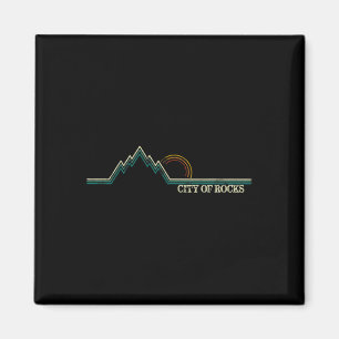 Imán Ciudad De Rocas Idaho Retro Montañismo Verano
