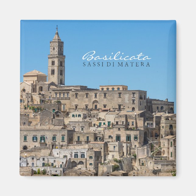 Imán Ciudad de Sassi di Matera en Italia (Frente)