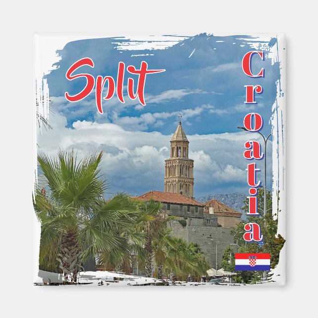 Imán Ciudad de Split en Croacia, viaje (Frente)