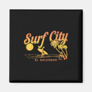 Imán Ciudad de Surf El Salvador Playa Vintage Souvenir 