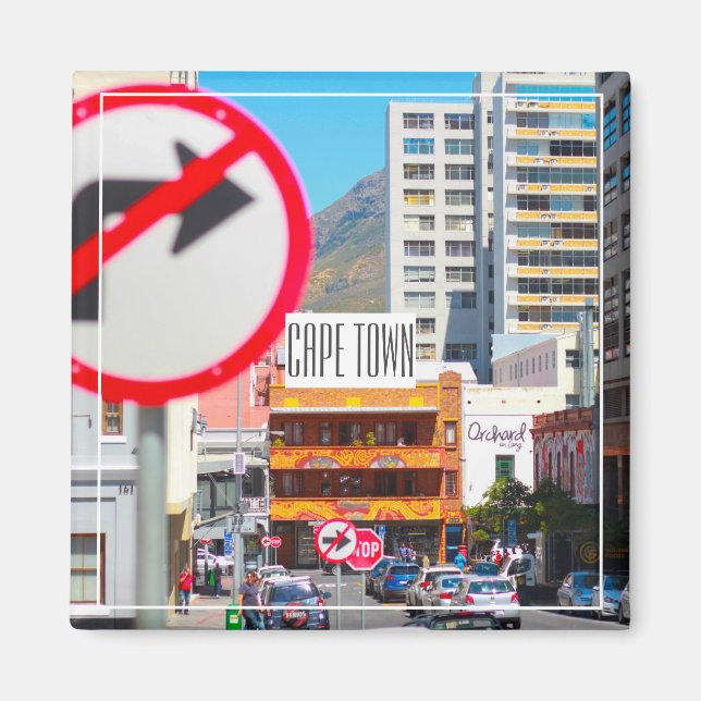Imán Ciudad del Cabo Calle de Paisaje Urbano Sudáfrica (Frente)