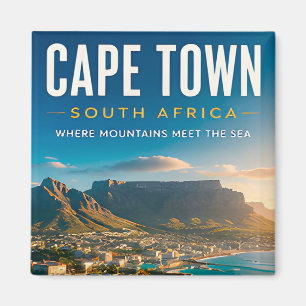 Imán 🏔️ Ciudad del Cabo Sudáfrica Decoración Costera �