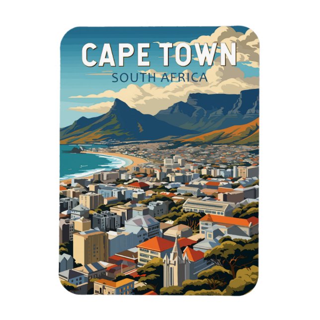 Imán Ciudad del Cabo Sudáfrica Viaje de arte (Vertical)