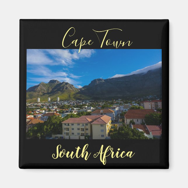 Imán Ciudad del Cabo Table Mountain Cityscape Magnet (Frente)