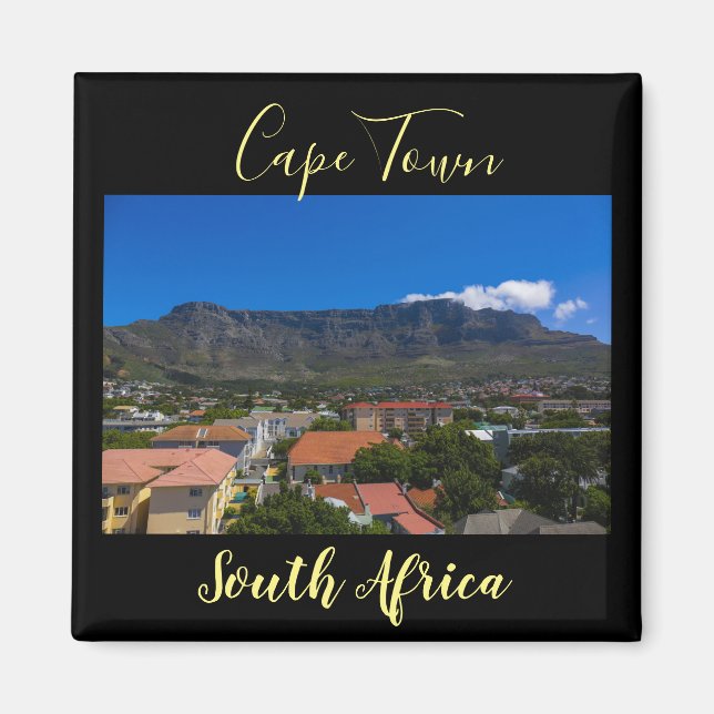 Imán Ciudad del Cabo Table Mountain Cityscape Magnet (Frente)