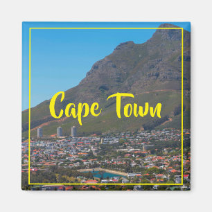 Imán Ciudad del Cabo Table Mountain Cityscape Magnet