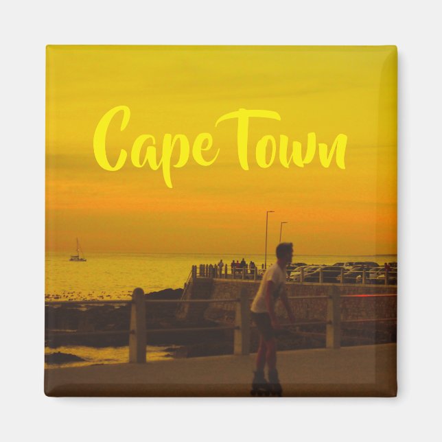 Imán Ciudad del Cabo ZA Sea Point Promenade Sunset (Frente)