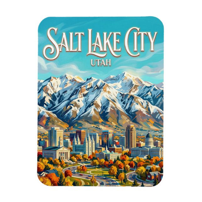 Imán Ciudad del Lago Salado EE. UU. (Vertical)