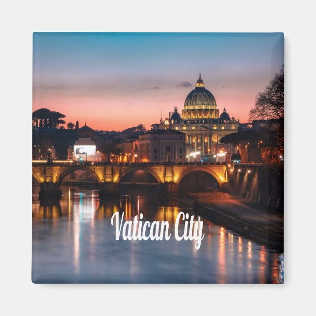 Imán Ciudad del Vaticano De Noche Iglesia Católica Roma (Frente)