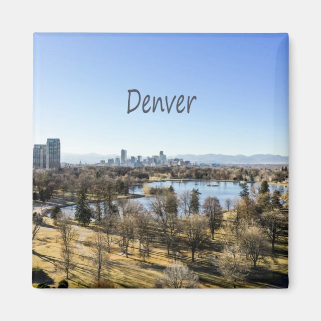 Imán Ciudad Denver y Montañas Colorado (Frente)