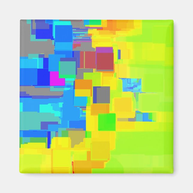 Imán "Ciudad en el cielo" Arte geométrico (Frente)