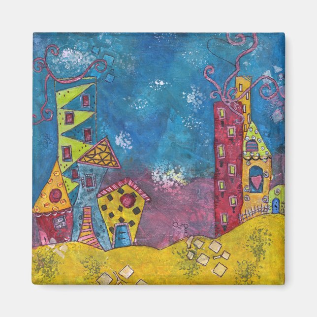 Imán Ciudad Funky #1 Magnet (Frente)