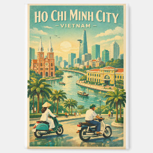 Imán Ciudad Ho Chi Minh, Vietnam, en un clásico retro