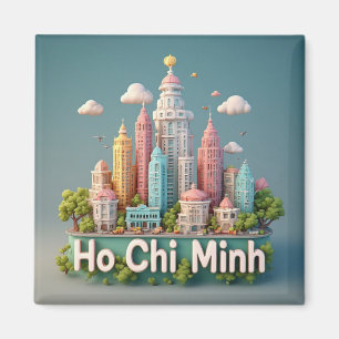 Imán Ciudad Ho Chi Minh Vietnam Recuerdo de Viaje 🗺️