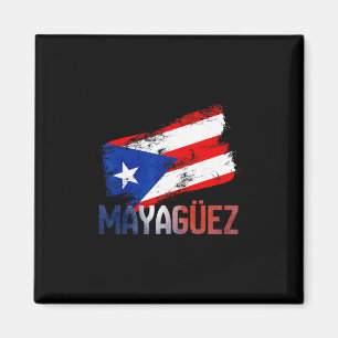 Imán Ciudad Mayagüez Puerto Rico Bandera Vintage Roots
