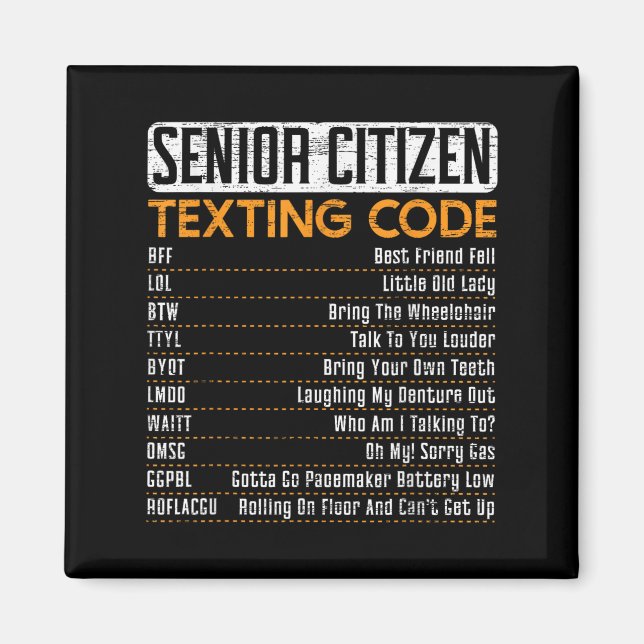 Imán Ciudadano Mayor Enviando Textos De Código Para Un  (Frente)