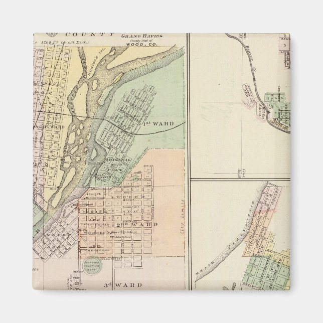 Imán Ciudades de Centralia y Grand Rapids (Frente)