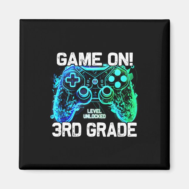 Imán Ck To School 3rd Grade Boys Gamer First Day School (Frente)