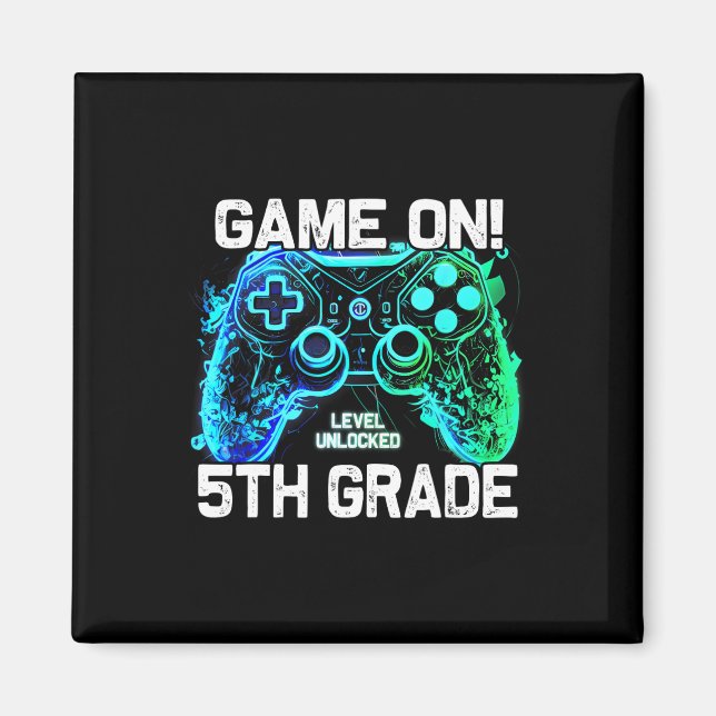 Imán Ck To School 5th Grade Boys Gamer First Day School (Frente)