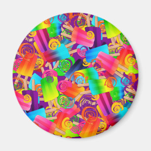 Imán CKC Popsicle Swirls Purple ROUND MAGNET