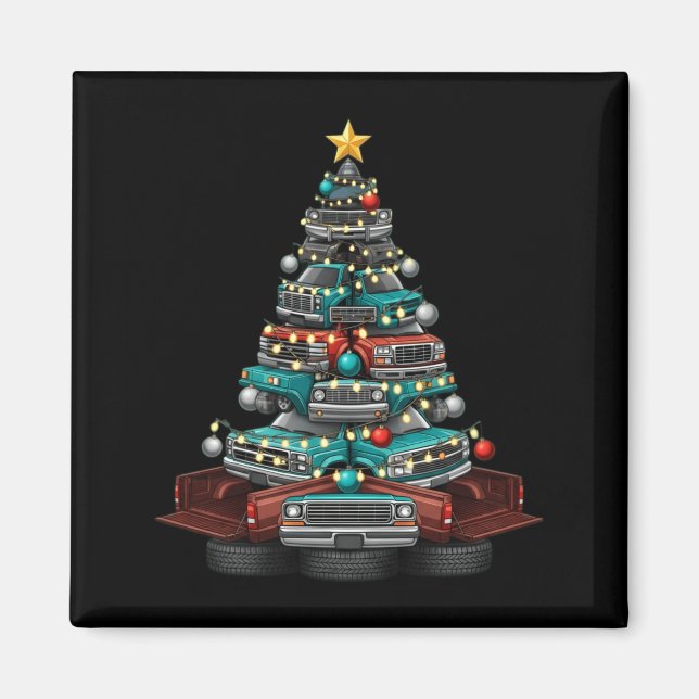 Imán Ckup Truck Christmas Tree Funny Clic Car Graphic M (Frente)