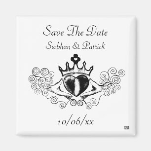 Imán Claddagh (negro) (ahorre la fecha)