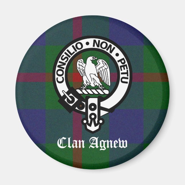 Imán Clan Agnew Tartan Escudo (Frente)