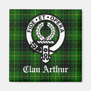 Imán Clan Arthur Escudo Badge & Tartán
