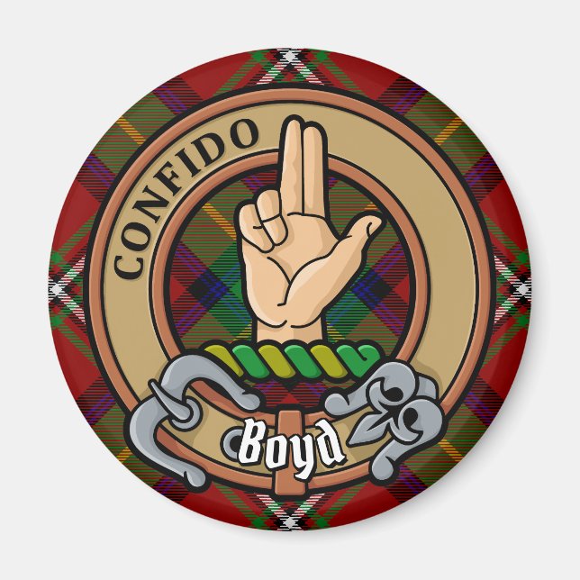 Imán Clan Boyd Escudo sobre Tartán (Frente)