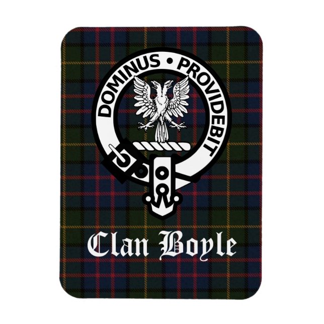 Imán Clan Boyle Escudo Badge y Tartán (Vertical)