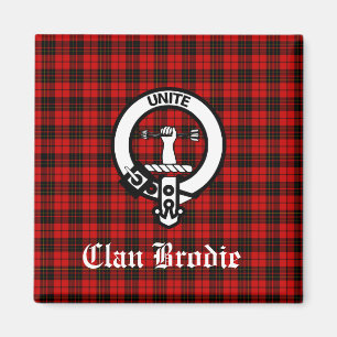 Imán Clan Brodie Escudo Badge y Tartán