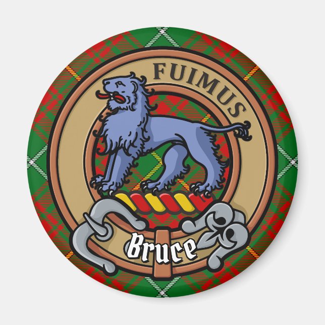 Imán Clan Bruce Escudo sobre la caza de tartán (Frente)