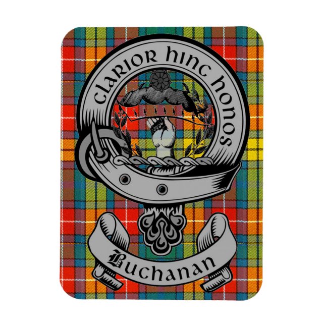 Imán Clan Buchanan Escudo Badge & Tartán (Vertical)